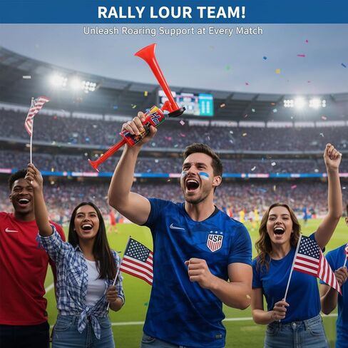 On-Airstore Handheld Air Horn Loud Noise Makers for Sporting Events Hand Push Pump Bullhorn for Football Soccer Match Birthday Party Car Boat Safety Equipment Fog Horn Cheer-leading Fans (Red) in Saudi Arabia