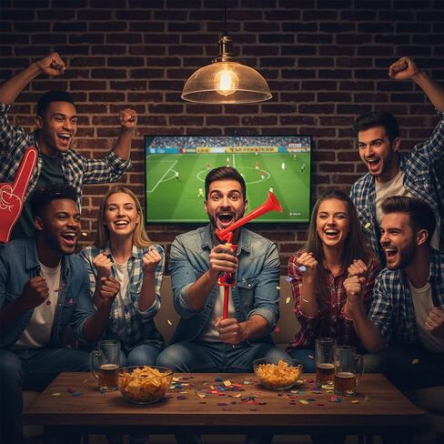 On-Airstore Handheld Air Horn Loud Noise Makers for Sporting Events Hand Push Pump Bullhorn for Football Soccer Match Birthday Party Car Boat Safety Equipment Fog Horn Cheer-leading Fans (Red) in Saudi Arabia