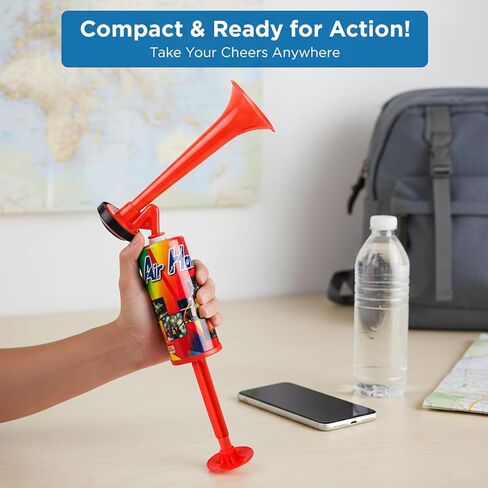 On-Airstore Handheld Air Horn Loud Noise Makers for Sporting Events Hand Push Pump Bullhorn for Football Soccer Match Birthday Party Car Boat Safety Equipment Fog Horn Cheer-leading Fans (Red) in Saudi Arabia