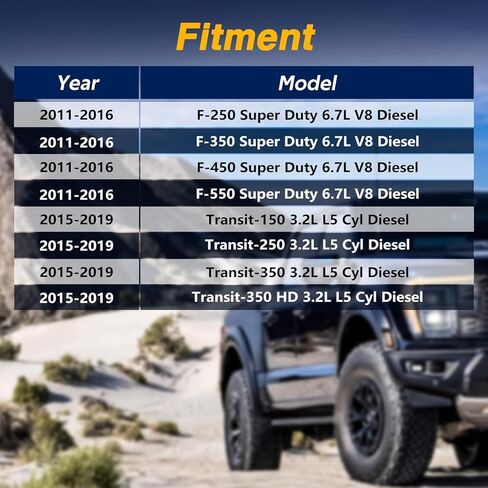 مستشعر درجة حرارة غاز العادم FUSCH متوافق مع Ford F250 F350 F450 F550 Super Duty 6.7L V8 2011-2016، Transit 150 250 350 350HD 3.2L L5 Diesel 2015-2019، استبدال # AC3Z-5J213-C AC3Z12B591A in Kuwait