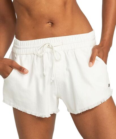 روكسي - شورت نسائي ذو مناظر طبيعية خلابة، لون البلشون الأبيض، المقاس: X-Large in Kuwait