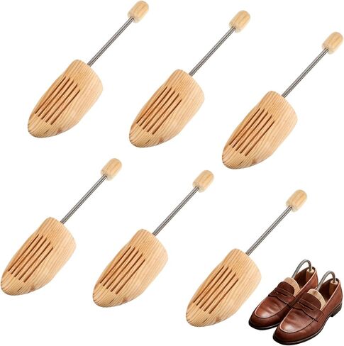 3 Pairs Adjustable Wood Shoe Trees with Spring, Shoe Shaped for Men Women in Saudi Arabia