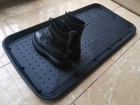 صينية أحذية مطاطية للمدخل، سجادة الحذاء، صينية الأحذية، سجادة الأحذية للاستخدام الداخلي والخارجي (مطاط السيليكون الناعم، 29.5 × 14.9 بوصة) in Kuwait