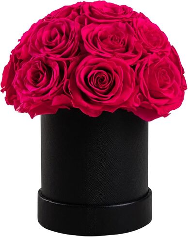 27 Forver محفوظة الزهور في صندوق القلب ، والزهور لها ، والورود الأبدية الزهور لتوصيل الذروة ، هدايا عيد ميلاد الزهور للنساء زوجة الجدة - الأحمر in Kuwait