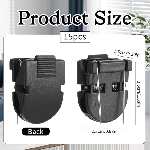15Pcs Cubicle Clips Plastic Cubicle Hooks for Fabric Walls Fabric Clips for Hanging Photos Notes Bulletin Board Memos Frame Office Cubicle Accessories - Multicolor in Saudi Arabia