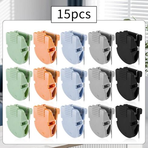 15Pcs Cubicle Clips Plastic Cubicle Hooks for Fabric Walls Fabric Clips for Hanging Photos Notes Bulletin Board Memos Frame Office Cubicle Accessories - Multicolor in Saudi Arabia