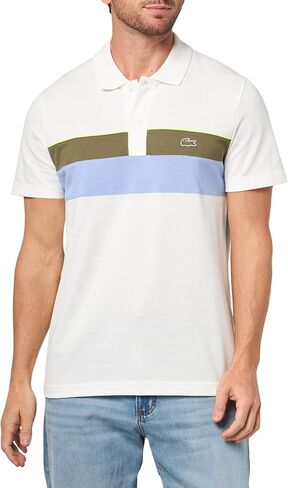 Lacoste Mens Regular Fit Colorblock Mini-piqué Polo in Kuwait