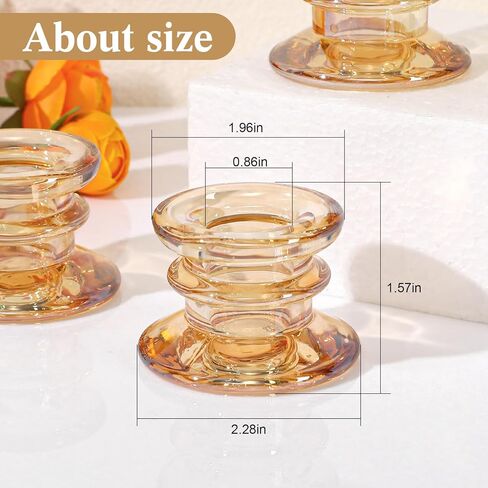 6pcs Glass Taper Candle Holders, Clear Crystal Candlestick Holders for Weddings, Parties, and Home Decor, Elegant Table Centerpiece for Christmas, Thanksgiving & Festivals in Saudi Arabia