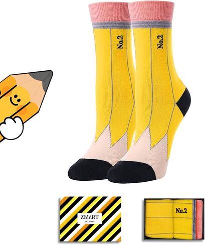 Crazy Socks for Kids - Funny Silly Crazy Wacky Socks for Kids Women Teen Girls, Pencil Gifts in Saudi Arabia