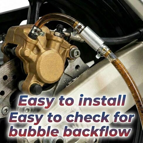 Brake Bleeder Hose One Way Check Valve 2pcs- Motorcycle Brake Fluid Flush Kit Tool with Storage Bag in Saudi Arabia