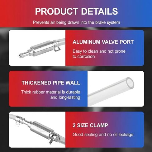 Brake Bleeder Hose One Way Check Valve 2pcs- Motorcycle Brake Fluid Flush Kit Tool with Storage Bag in Saudi Arabia