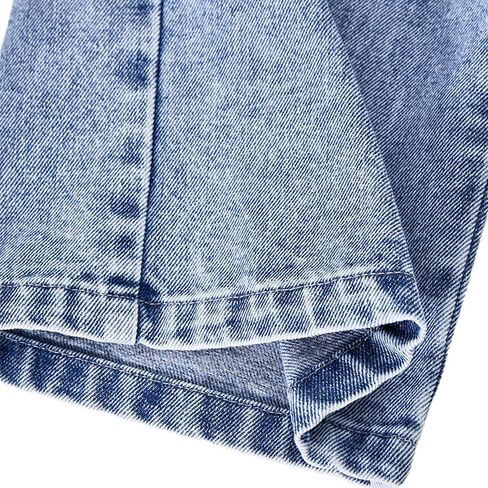 Nivne Tco Tween Girls Cargo Jeans Casual Elastic Waist Zipper Fly Baggy Wide Leg Denim Pants with Flap Pockets in Saudi Arabia