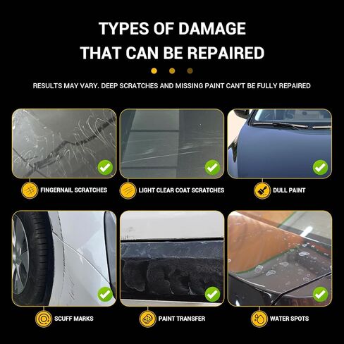 مركب مزيل خدوش السيارة وتلميعها - يزيل بفعالية الخدوش الخفيفة والطلاء الضبابي والعلامات الدوامية، ويشمل الإسفنج والمناشف، 100 مل/3.4 أونصة in Kuwait