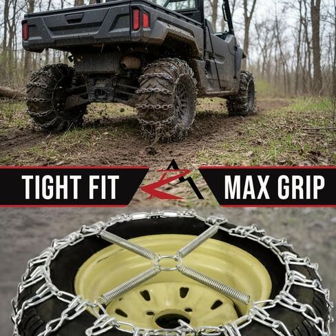 The ROP Shop 2 Link Tire Chains with Tensioners Pair for Honda MUV with 24x12x12 & 24x12x10 in Saudi Arabia