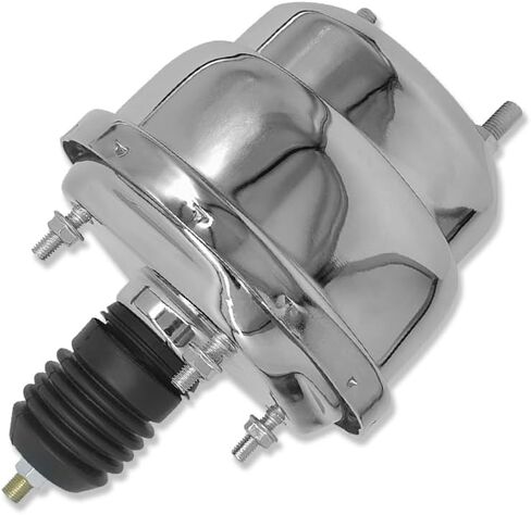 Universal 7" Dual Diaphragm Power Brake Booster and 1 1/8" Bore Master Cylinder Finned Top with 9/16" & 1/2" Ports For Chevy Ford GM Chrome in Saudi Arabia