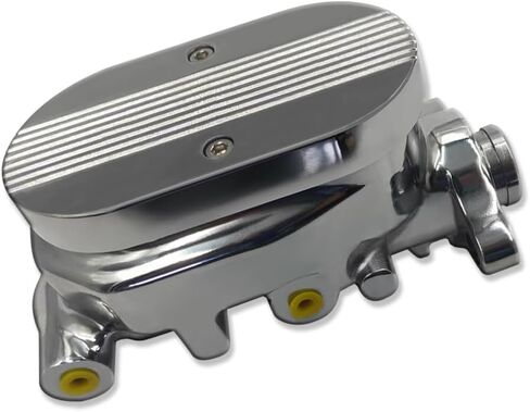 Universal 7" Dual Diaphragm Power Brake Booster and 1 1/8" Bore Master Cylinder Finned Top with 9/16" & 1/2" Ports For Chevy Ford GM Chrome in Saudi Arabia