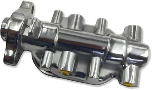 Universal 7" Dual Diaphragm Power Brake Booster and 1 1/8" Bore Master Cylinder Finned Top with 9/16" & 1/2" Ports For Chevy Ford GM Chrome in Saudi Arabia