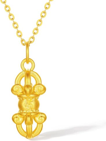 24K Solid Gold Pendant Vajra Pendants Protection Spiritual Jewelry Chinese Gift for Men Women Friend Birthday Anniversary Not Include Necklace A0415255 in Saudi Arabia