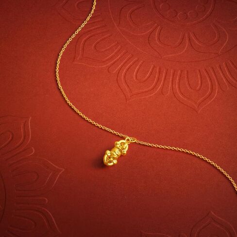 24K Solid Gold Pendant Vajra Pendants Protection Spiritual Jewelry Chinese Gift for Men Women Friend Birthday Anniversary Not Include Necklace A0415255 in Saudi Arabia