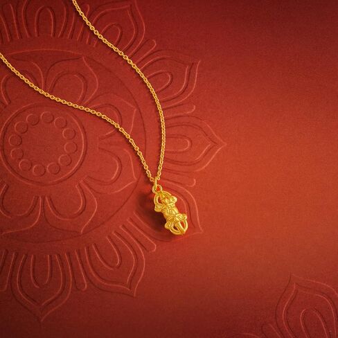 24K Solid Gold Pendant Vajra Pendants Protection Spiritual Jewelry Chinese Gift for Men Women Friend Birthday Anniversary Not Include Necklace A0415255 in Saudi Arabia