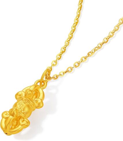 24K Solid Gold Pendant Vajra Pendants Protection Spiritual Jewelry Chinese Gift for Men Women Friend Birthday Anniversary Not Include Necklace A0415255 in Saudi Arabia