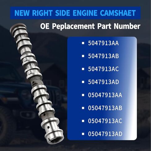 05047913AD Right Side Intake Camshaft Compatible with Jeep Grand Cherokee Wrangler Gladiator,for Dodge Durango Ram 1500 Chrysler Pacifica 3.6L V6 Engine Replace 5047913AA,5047913AC,5047913AB in Saudi Arabia