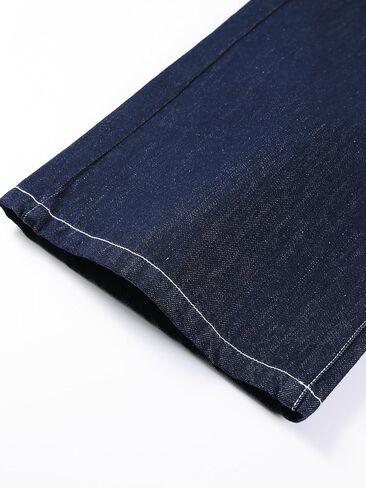 Girls High Waisted Wide Leg Jeans Heart & Diamond Stitching Elastic Waist Dark Denim Pants for Girls 6-16Y in Saudi Arabia