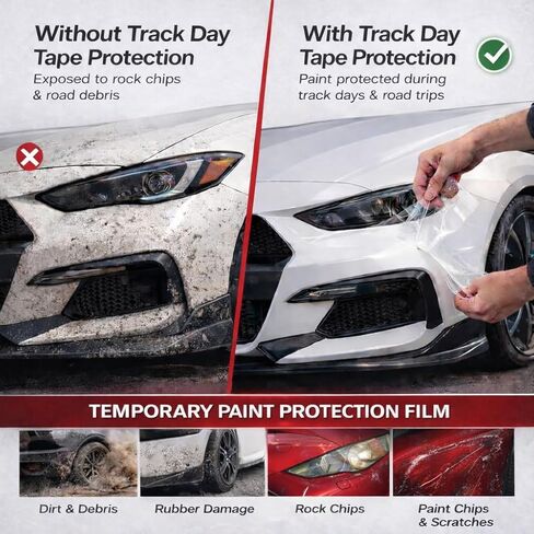 ArmorDillo Temporary Paint Protection Film 3" x 100', Clear Adhesive Car, Bike, Auto Paint Protect Film Tape, Perfect for First-Time Users, Clear PPF, for Track Day, Road Trips, Free Utility Knife in Saudi Arabia