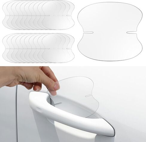 Sibba 20 PCS Car Door Handle Protectors Carbon Fiber Clear Protective Film Anti-Scratch Guard Self-Healing Paint Protection Decal Handle Cup Protector Universal Fit for All Vehicles SUVs Trucks in Saudi Arabia