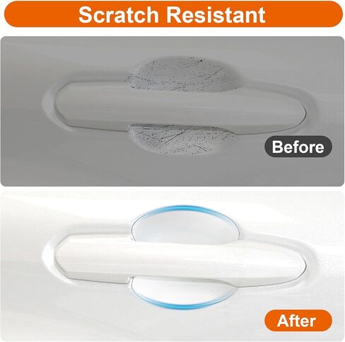 Sibba 20 PCS Car Door Handle Protectors Carbon Fiber Clear Protective Film Anti-Scratch Guard Self-Healing Paint Protection Decal Handle Cup Protector Universal Fit for All Vehicles SUVs Trucks in Saudi Arabia