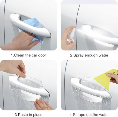Sibba 20 PCS Car Door Handle Protectors Carbon Fiber Clear Protective Film Anti-Scratch Guard Self-Healing Paint Protection Decal Handle Cup Protector Universal Fit for All Vehicles SUVs Trucks in Saudi Arabia