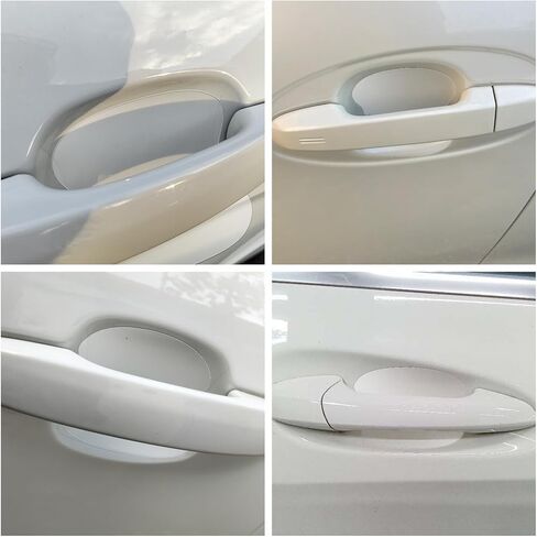Sibba 20 PCS Car Door Handle Protectors Carbon Fiber Clear Protective Film Anti-Scratch Guard Self-Healing Paint Protection Decal Handle Cup Protector Universal Fit for All Vehicles SUVs Trucks in Saudi Arabia