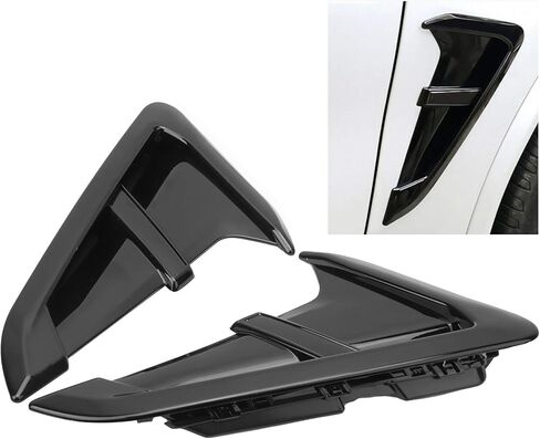 2PCS Shark Gills Front Fender Side Air Flow Fender Vent Cover Trim, Car Side Fender, ABS Air Vents Grille Trim Replacement for X3 X4 G01 G02 X3M X4M 2018-2021 in Saudi Arabia