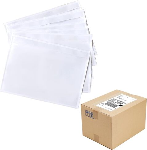 Shipping Label Sleeves, 7.5"×5.5"Self-Adhesive Shipping Label Sleeves, Packing List Envelopes, Clear Top-Loading Packing List, Shipping Labels Pouches For Shipping Labels/Files, 200 Pack. in Saudi Arabia