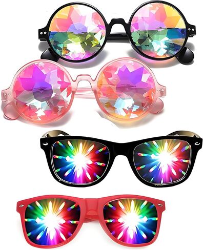 مهرجانات تريبي مخدر المشكال قوس قزح النظارات الشمسية الهذيان نظارات حملق حيود المنشور in Kuwait