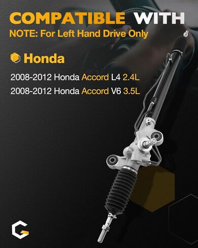 Hydraulic Power Steering Rack and Pinion Assembly, Compatible with 2008-2012 Honda Accord 2.4 3.5 L, Steering Gear Rack Kit, Replaces# 53601TE1A02, 53601TE0A02, 26-2746, 262746, 53601TA5A02 in Saudi Arabia