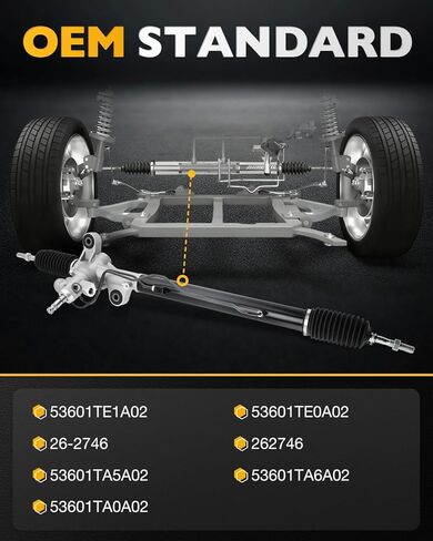 Hydraulic Power Steering Rack and Pinion Assembly, Compatible with 2008-2012 Honda Accord 2.4 3.5 L, Steering Gear Rack Kit, Replaces# 53601TE1A02, 53601TE0A02, 26-2746, 262746, 53601TA5A02 in Saudi Arabia