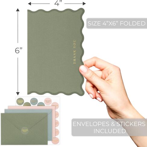 Beautiful Thank You Cards Set of 30 With Envelopes and Stickers - Elegant Blank Cards For Personalized Notes - Perfect Bulk Stationary Set For All Occasions incl. Weddings, Business & Baby Showers in Saudi Arabia