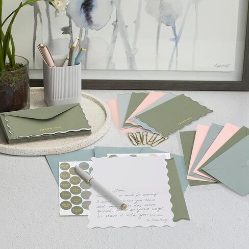 Beautiful Thank You Cards Set of 30 With Envelopes and Stickers - Elegant Blank Cards For Personalized Notes - Perfect Bulk Stationary Set For All Occasions incl. Weddings, Business & Baby Showers in Saudi Arabia