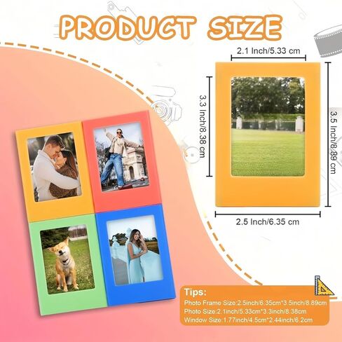 2 Bohemian Magnetic Photo Frames, Randomly Colored, Suitable for Photo Display, Recording Beautiful Moments, Suitable for Offices, Kitchens, Living Rooms in Saudi Arabia