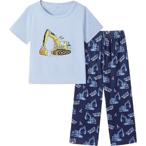 Mikrdoo الأولاد بيجامة 2 قطعة لينة قصيرة الأكمام والسراويل مجموعة مريحة الصيف طفل ملابس نوم للأطفال PJs حجم 2-7 سنوات in Kuwait