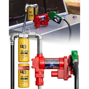 Heavy Duty 12V Fuel Transfer Pump, 15 GPM Flow Rate with Premium Filter Package for Diesel,Gasoline, Kerosene, Ethanol and Biodiesel in Saudi Arabia