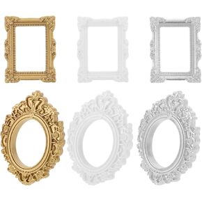 HOMSFOU 6pcs Mini Resin Picture Frames - Vintage Miniature Photo Frames for Doll House, DIY Crafts & Phone Case Decor in Saudi Arabia