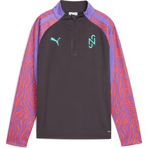 PUMA Kids Girls Neymar Jr X Creativity رقبة وهمية وأكمام طويلة وربع سحاب كاجوال - رمادي in Saudi Arabia
