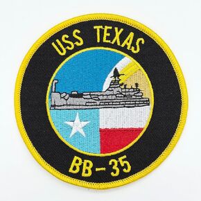 رقعة USS Texas BB-35 - رقعة مطرزة لسفينة حربية تاريخية، مُخيطة على مقتنيات بحرية عسكرية in Kuwait