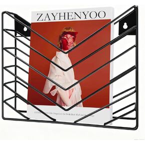 Hanging Wall File Organizer, Wall Mount Magazine Rack File Organizing Storage Metal for Office Hanging Mail, Paper, Document Folder and Books(Black) in Kuwait