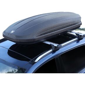 Dual-Side Opening Rooftop Cargo Box Carrier, Hard-Shell Roof Mount Luggage Storage with 165 lbs Capacity, Secure Straps and Keys, Black in Kuwait