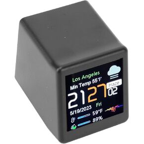 Smart Electronic Clock, LCD Digital Display Calendar Temperature Weather Forecast Station with WiFi Networking, for Desktop Home Office (White) in Saudi Arabia