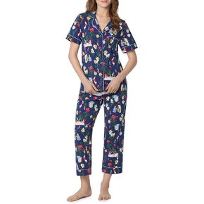 Bed Head PJs Womens Matching Pajamas - Soft Organic Cotton Button Down PJ Shirt & Cropped Pants Set - Loungewear & Sleepwear in Kuwait