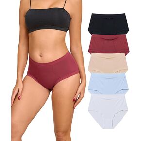 ANLIQI Women's Underwear Micro Modal Hipster Panties Full Coverage Briefs Soft Breathable Ladies Stretch Underpants 5 Pack in Saudi Arabia